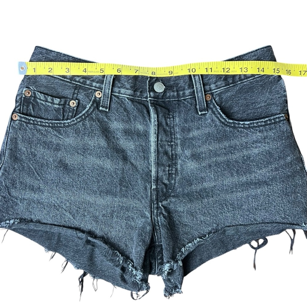 Levi’s 501 Original Jean Shorts Size 28 Washed Black - Picture 7 of 16